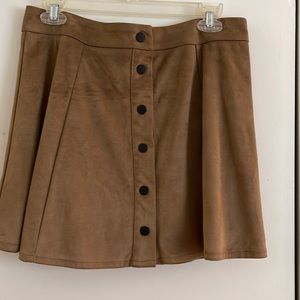 Tan Suede Mini Skirt